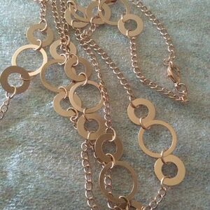 Long rose gold necklace